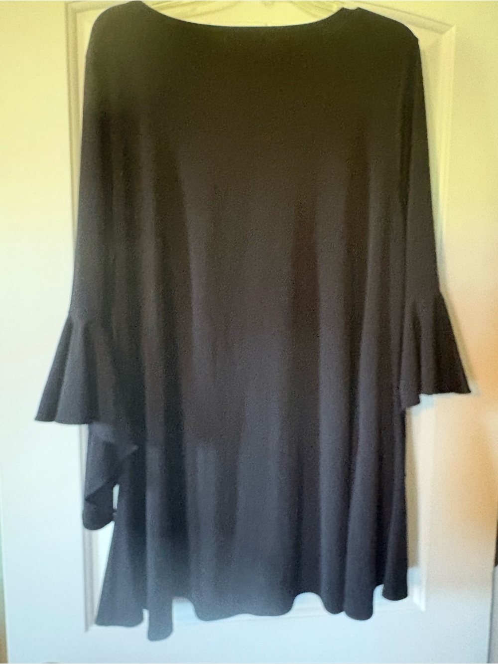 Alfani Black Mini Dress or Tunic with Fluted Sleeves - Picture 2 of 6
